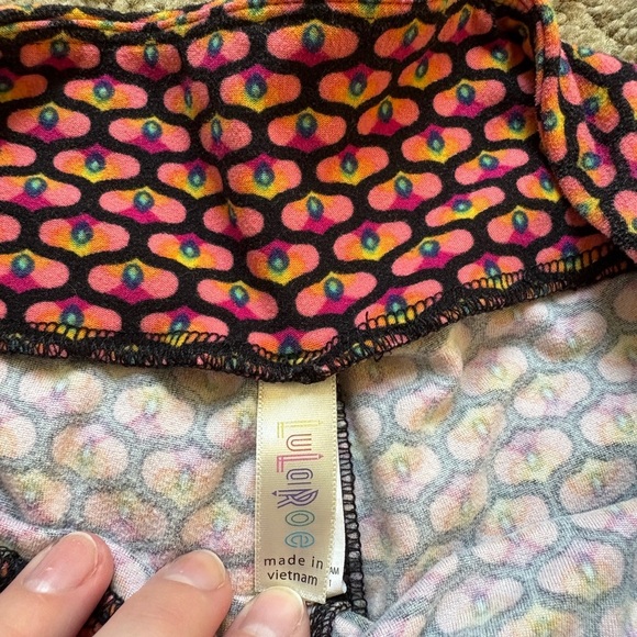 LuLaRoe Pink and Black Leggings - Picture 4 of 4